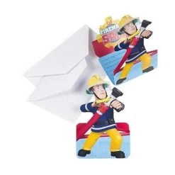 Brandweerman Sam Brandweerman Sam Uitnodigingen Kinderfeestje - 8 Stuks