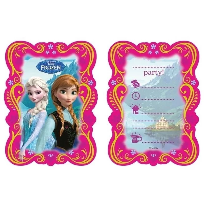 Frozen Disney Frozen Classic Uitnodigingen Kinderfeestje - 6 Stuks 3 Frozen Disney Frozen Classic Uitnodigingen Kinderfeestje - 6 Stuks