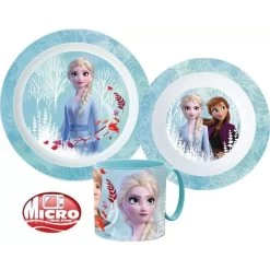 Frozen Disney Frozen Kinderservies Blauw Met Mok - Magnetron